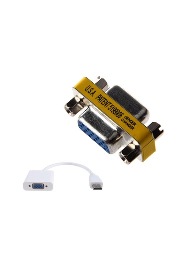 Hd15 Vga Dişi / Hd15 Vga Dişi, Vga Mini Cinsiyet Değiştirici Ve 1080p Hdmı Erkek - Vga Dişi Video Dönüştürücü Kablosu