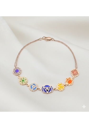 Ariş Pırlantalı 7 Çakra Bileklik Yaşam Enerjiniz  Yenilensin