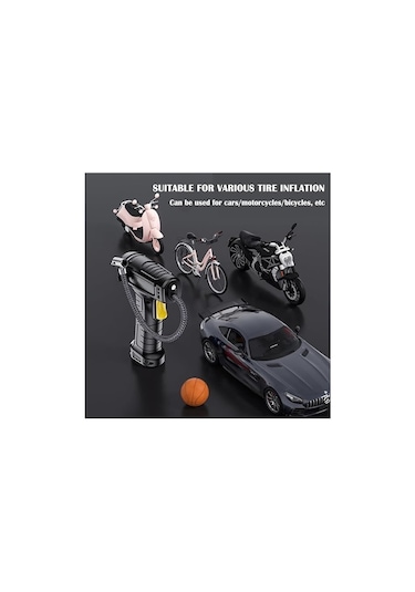 St-5007 Basınç Göstergeli Taşınabilir Lastik Şişirme Pompası Hava