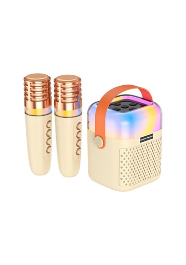 Mufunye Kablosuz Mikrofonlu Karaoke Makinesi Bt Mikrofon Ve Hoparlör Rgb Işık Efektli Ktv Seti 3d Surround S G