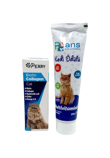 Perry Kediler İçin Biotin Collagen 50 ML + Ans Multivitamin