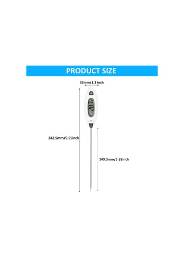 Springsun Gm1311 Anlık Okumalı Dijital Et Termometresi: Sıcaklık Kilitleme, Max/min, / , Pil Uyarısı, Otomatik Kapatma, Lcd