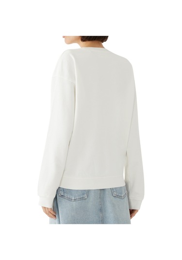 Frame Unisex Tonal Logo Crewneck - Krem Cream