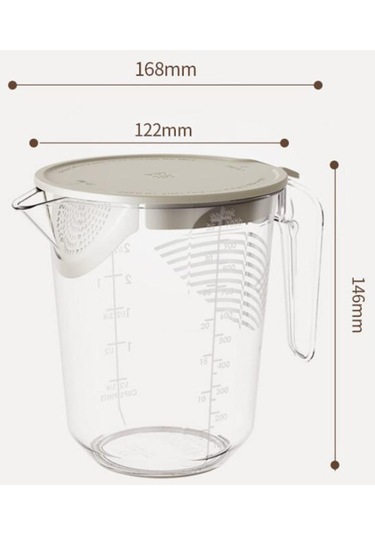 Homyl 1l Ölçüm Kabı Temizle Süzgeç Bardak Ev Pişirme Beyaz Beyaz