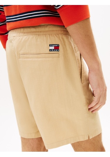 Tommy Hilfiger Tjm Lınen Blend Pull-on Short Erkek Bej Şort - Dm0dm22825