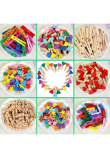 50 Adet/grup Mini Ahşap Klipler Aşk Bahar Renkli Ahşap Klipler Dty Clothespin Craft Dekor Aperatif Klip Po Klipler Mandal