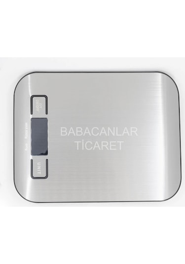 Hassas Mutfak Terazisi 5 Kg - 1 Gr Hassasiyet - Paslanmaz Çelik - Led Ekran - Pil Hediyeli Gri