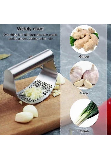 Mutfak İçin Paslanmaz Çelik Profesyonel Manuel Sarımsak Pres Kırıcı Siyah