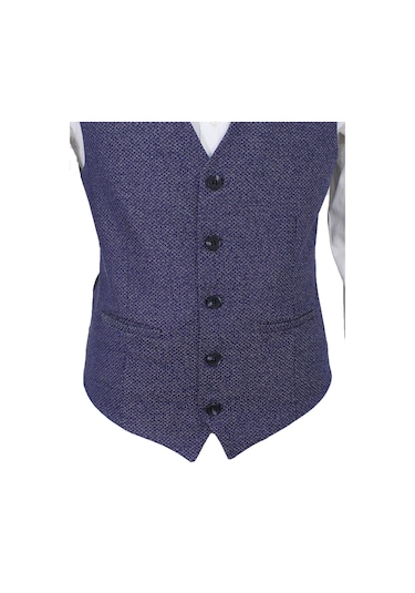 Mentor Regalo Erkek Yelek V Yaka Lacivert Desenli 50424