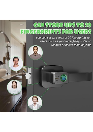 Parmak İzi Akıllı Wifi Kilit App Kontrol Bluetooth Dokunmatik Kapı Kilidi Parmak İzi Kapı Kolu