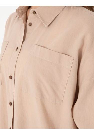Pierre Cardin Kadın Bej Gömlek Desenli 50313128-vr011 Bej