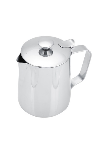 Shineyee 350ml Paslanmaz Çelik Kapaçklı Kahve Sütü Köpürtme Kasesi - Dökmeyi Önleyen Spout Ve Ergonomik Kolu