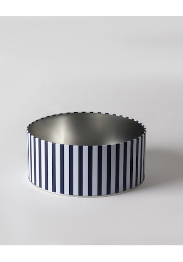 Liana Yuvarlak Metal Kutu - Büyük Boy - Mavi/beyaz 8684427192313