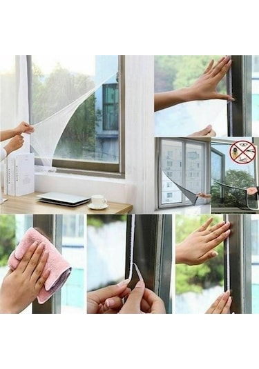 Büro Ev Ofis Yazlık İçin Çift Kanat Cam Pencere Kapı Sinekliği