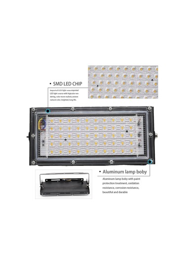 Soğuk Beyaz Projektör Led Projektör Ac 220v 50w Duvar Lambası Dış Aydınlatma Spot Sokak Lambası Projektör Led Spot Işık Bahçe Soğuk Beyaz