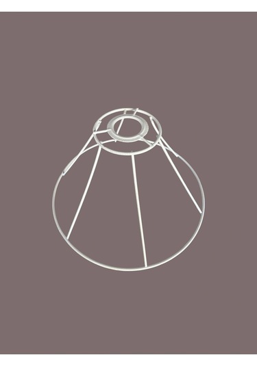 Konik Avize Teli , İskeleti Uzun Boy 30x18 Cm Beyaz Statik Boyalı Duy Takımı Dahil Beyaz