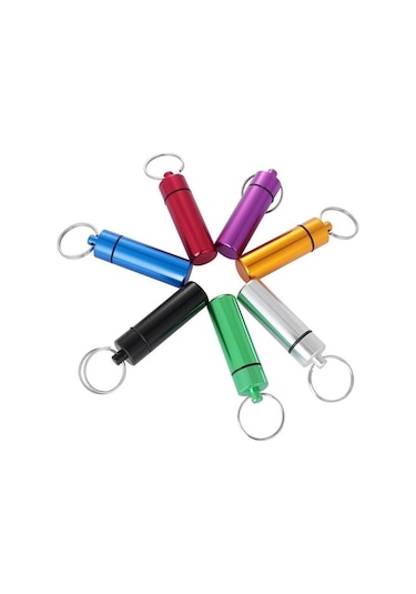 Novahub Gümüş Su Geçirmez Hap Kutusu Kasa Konteyner Kapsül Şişe Anahtarlık Seyahat Açık Taşınabilir Mühür Hap Kutusu