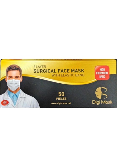 Digi Mask 3 Katlı Telli Cerrahi Maske Lastikli 150 Adet