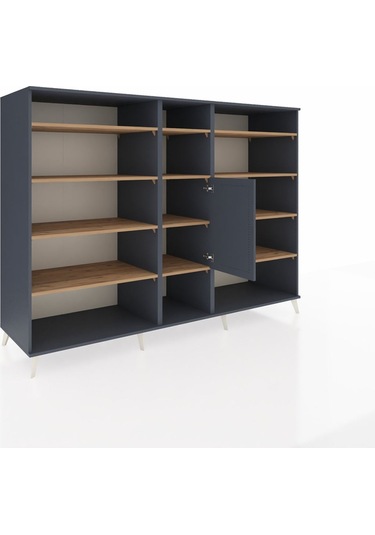 Kronos Dolap 12 Raflı Tek Kapaklı 220x59x163 Antrasit-antrasit/ç Antrasit-antrasit/çam