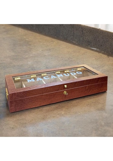Lubinski İtaly Macanudo Camlı Humidor Puro Kutusu Kahve 200's