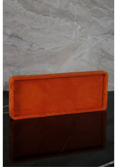 Betonmall 4 Parça Mermer Desenli Beton Banyo Seti Katı Sıvı Sabunluk Diş Fırçalık Tepsi - Terracota Terracota