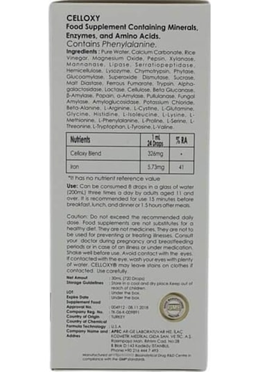 Celloxy Oksijen Damla 30 Ml