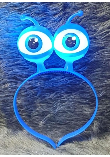 Larimar Led Işıklı & Pilli Uzaylı Göz Parti Tacı Mavi Renk