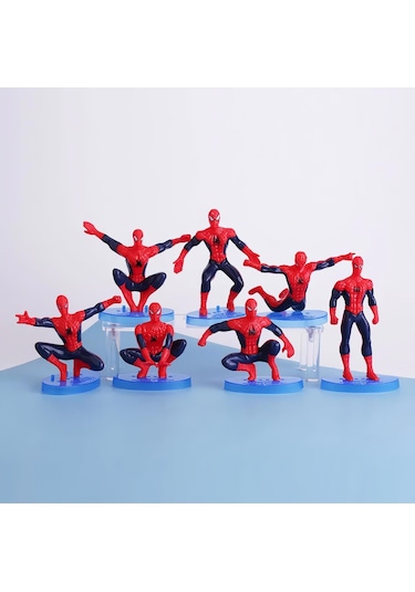 Spiderman Örümcek Adam Aksiyon Karakter Stantlı 7 Li Figür Koleksiyon