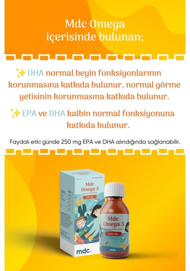 MDC Omega-3 Balık Yağı Şurup 150 ML