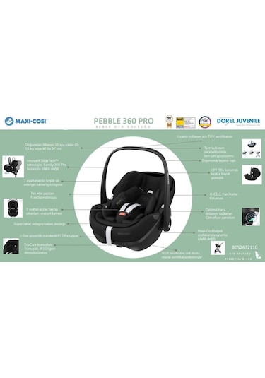Maxi-Cosi Leona2-Pebble 360 Pro Tek Elle Katlanabilen Çift Yönlü Seyahat Sistem Bebek Araba Truffle