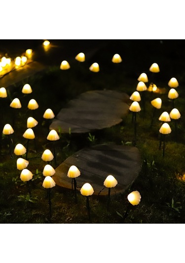 Sones 6.5m 30 Led Güneş Enerjili Mantar Çim Işığı Açık Su Geçirmez Bahçe Villa Peyzaj Dekoratif Işık Dizisi Sıcak Beyaz Işık Diğer