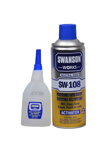 Swanson Works Swbnd Mdf Kit Profesyonel Süper Hızlı Yapıştırıcı Seti 200 + 35 Ml 24 Adet 1 Adet