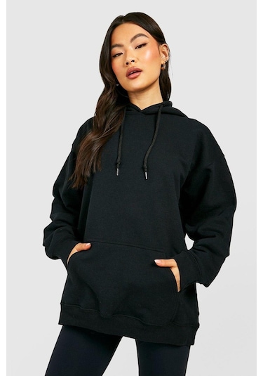 Siyah Butterfly Oversize Sweatshirt - Baskılı Oversize Kapüşonlu Siyah