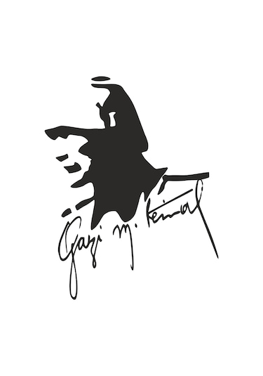 Gazi Mustafa Kemal Atatürk Imza Ve Silüet Sticker 01035