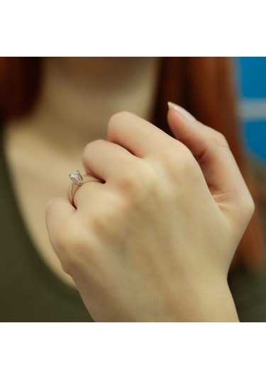 Lova G Renk 0,20 Karat Pırlanta Tektaş Yüzük - HRD Sertifikalı