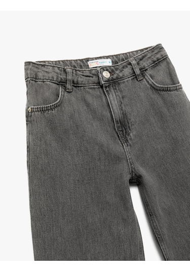 Koton Pamuklu Rahat Kesim Denim Pantolon Gri 6wkb40002td