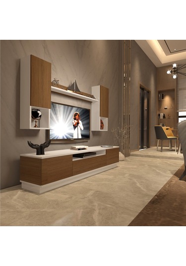 Decoraktiv Trio 5das Mdf Tv Ünitesi Tv Sehpası Beyaz - Ceviz