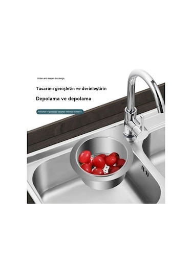 Novahub Lavabo İçin Paslanmaz Çelik Süzgeç Sepeti Gümüş