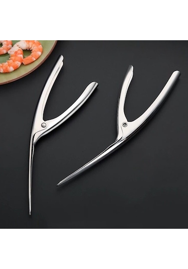 Cbtx 304 Paslanmaz Çelik Karides Bombardımanı Aracı Deniz Ürünleri Kabuk Sökücü Mutfak Aletleri Gümüş