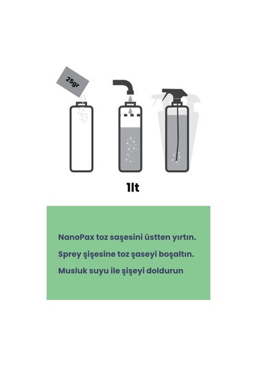 NanoPax Klorsuz Çamaşır Suyu Toz Temizlik Saşesi 6 x 25 G