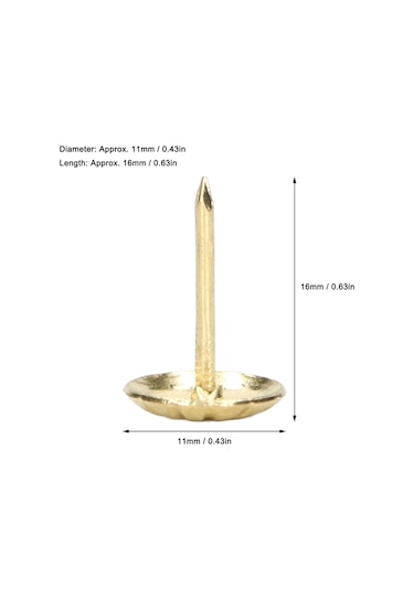 Hfambition 100 Adet Karbon Çelik Mobilya Dekorasyon Çivi Seti, Altın Uçlu, Ahşap Sanat Eserleri, Divanlar İçin, Esnek Cetvel Ve Eldivenle