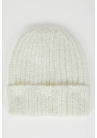 Defacto Kadın Triko Bere Y1090AZ24WNWT1 Beyaz