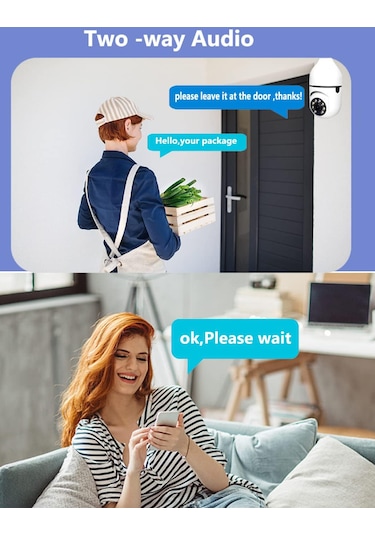 Wi-fi Özellikli 360 Derece Harekete Duyarlı Gece Görüşlü Kamera