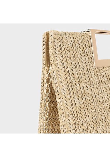 Moveevo El Dokuma Samimi Çaylak Çanta - Taşınabilir Altın Zincir, Manyetik Kapatma, Günlük Gereksinimleri Karşılar 26x16x5cm Çok Renkli