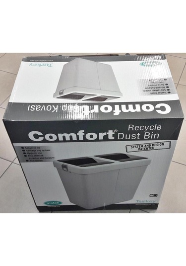 Motek Hassas Kapaklı Çift Gözlü Geri Dönüşüm Çöp Kovası Siyah 80 L Siyah