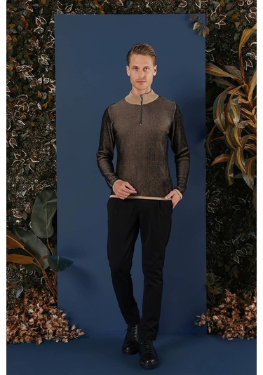 Tr 859 Slim Fit Camel Klasik Triko CAMEL