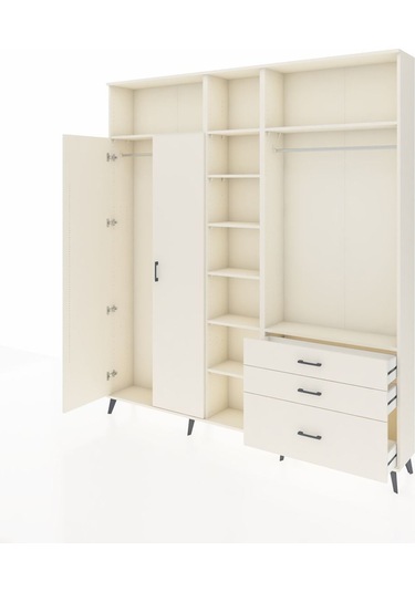 Arges Dolap 9 Raflı 3 Çekmeceli 2 Askılı 220x30x243 Aytaşı-aytaşı/aytaşı Aytası/aytası