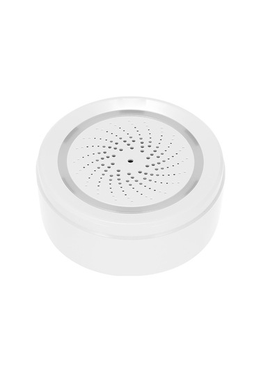 Novahub Akıllı Ev Alarm Siren - Wifi Bağlantılı, 100db Sesli Uyarı, Sıcaklık/nem Sensörlü, Tuya Uyumlu Beyaz, Küçük Boyutlu Beyaz