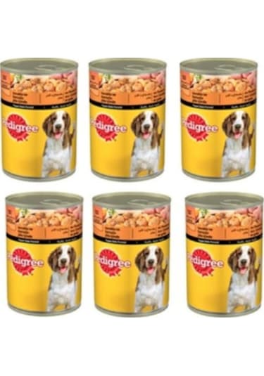 Pedigree Tavuklu ve Havuçlu Konserve Yetişkin Köpek Maması 6 x 400 G
