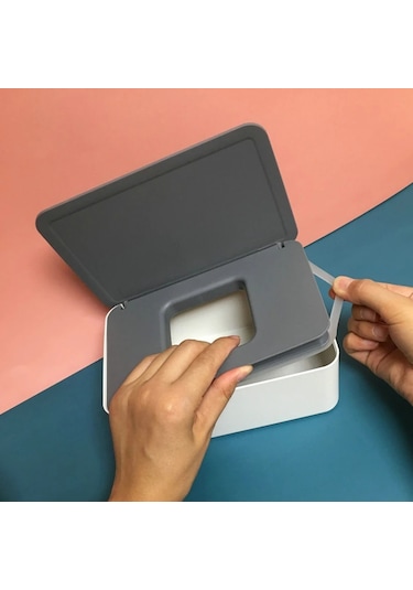 Siyah Üzerinde Beyaz Kapak-kuru Islak Mendil Kağıt Kutusu Arabası Taşınabilir Plastik Peçete Basın Doku Kutusu Peçetelik 46921642